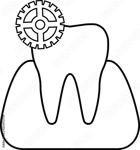 Dental tooth with gear icon