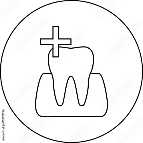 Tooth treatment icon illustration