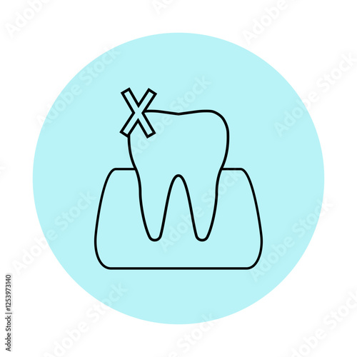 Sticker Dental illustration of tooth extraction