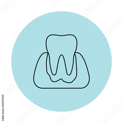Sticker of the structure of diseased teeth and gums