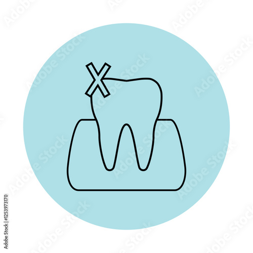 Sticker Dental illustration of tooth extraction