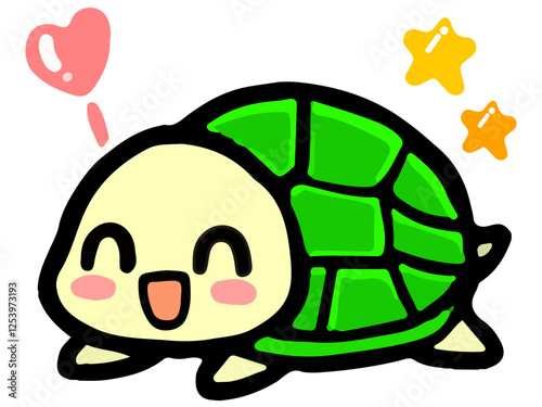 キュートなカメの落書き風イラスト素材2