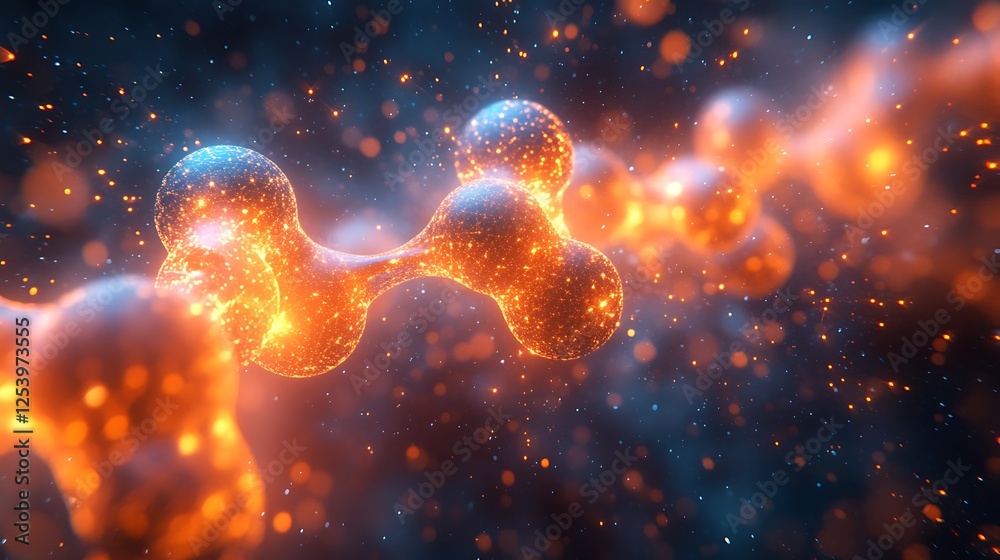 Abstract molecular art with interconnected nodes radiating in bright electric shades Abstract molecular art with interconnected nodes radiating in bright electric shades