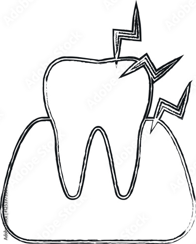 Illustration of toothache and gums icon