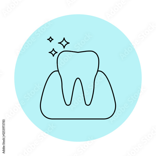 sticker of healthy shiny teeth and gums