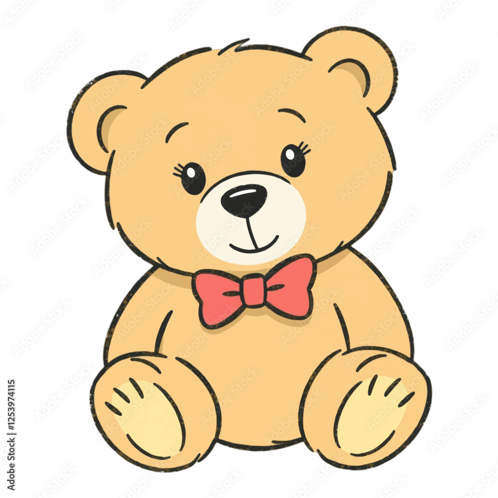 Illustration of a Teddy Bear for Cute and ChildhoodThemed Designs Illustration of a Teddy Bear for Cute and ChildhoodThemed Designs