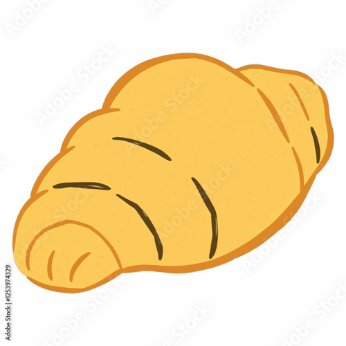 Illustration of a Croissant for Bakery and Breakfast Designs