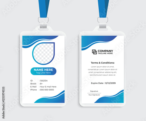 Simple identity card design layout , Green shape design