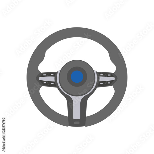 Steering Wheel,  Automotive Flat Illustration Isolated