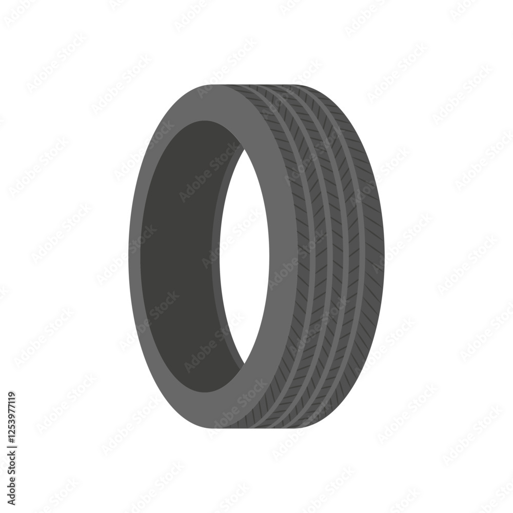 Tyre, Automotive Flat Illustration Isolated Tyre, Automotive Flat Illustration Isolated