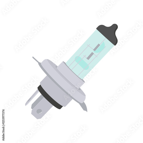 Car Light Bulb,  Automotive Flat Illustration Isolated