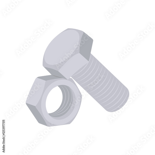 Bolts,  Automotive Flat Illustration Isolated
