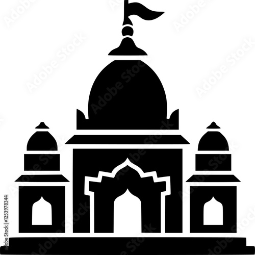 Silhouette of an Indian Temple