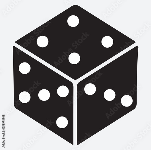 a dice for playing silhouette vector art illustration, vector illustration of a dice