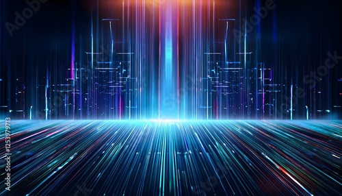 Future technology line background and light effect  cyberpunk style background material with a sense of technology