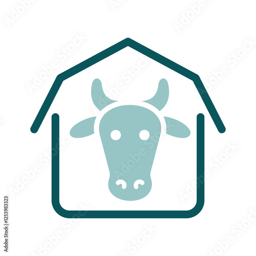 Cowshed vector icon. Farm animal sign