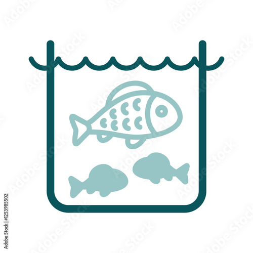 Fish in a pond or aquarium vector isolated icon