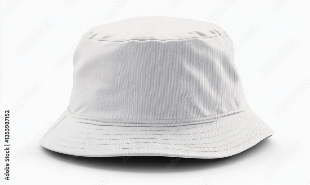Fototapeta premium White bucket hat, isolated, studio shot, mockup, fashion