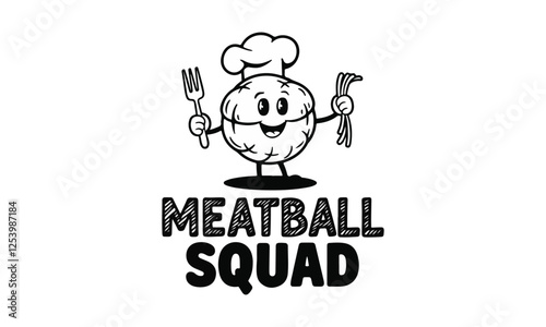 National Meatball Day Vector Illustration | Funny Meatball T-Shirt, Sticker, Poster, Social Media, Print Card & GIF Design | Solid Colors, No Gradients, Pure Vector Art. Print ready eps