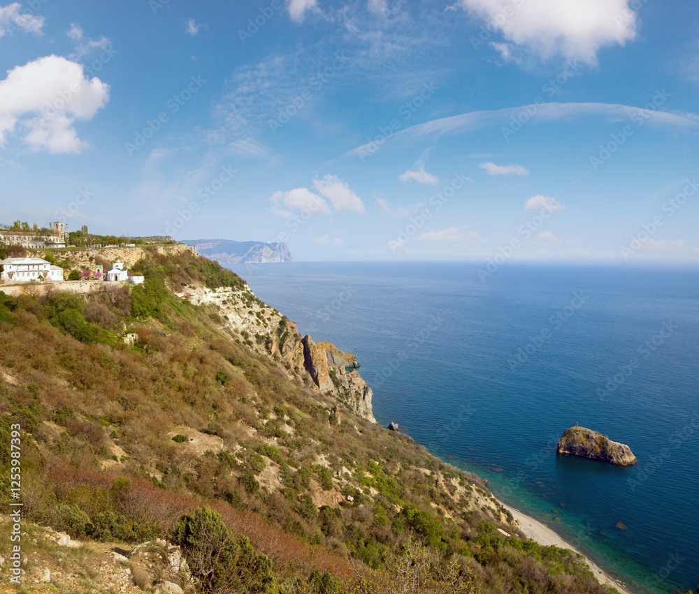 Coastal rock view from Phiolent Cape (Krimea, Ukraine)