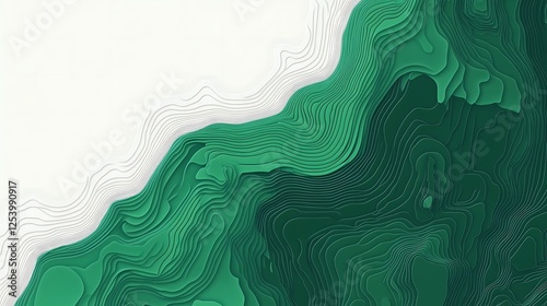 Green topographic map, abstract design