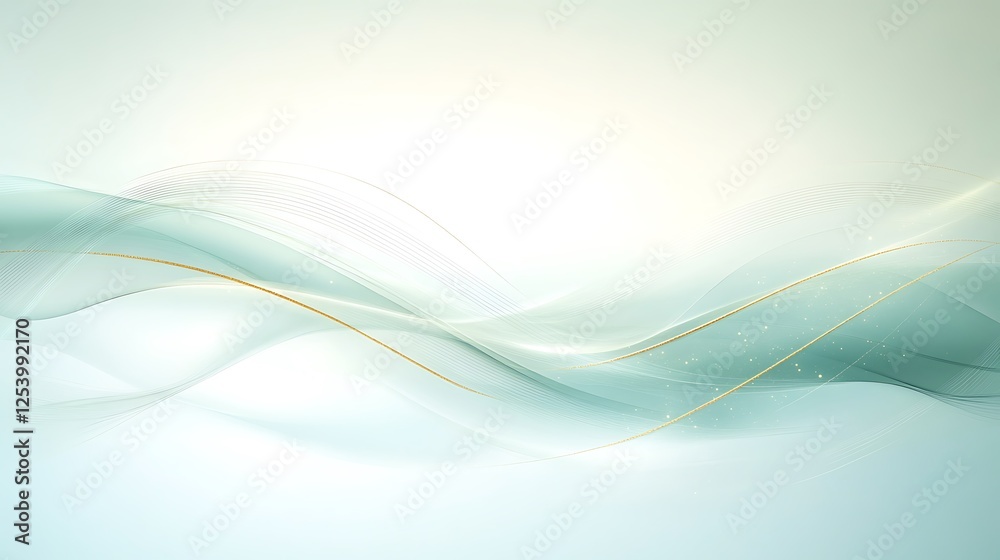 Abstract teal waves, light background Abstract teal waves, light background