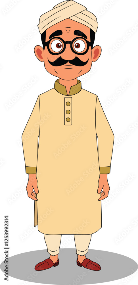A village innocent and simple man front pose cartoon character design A village innocent and simple man front pose cartoon character design