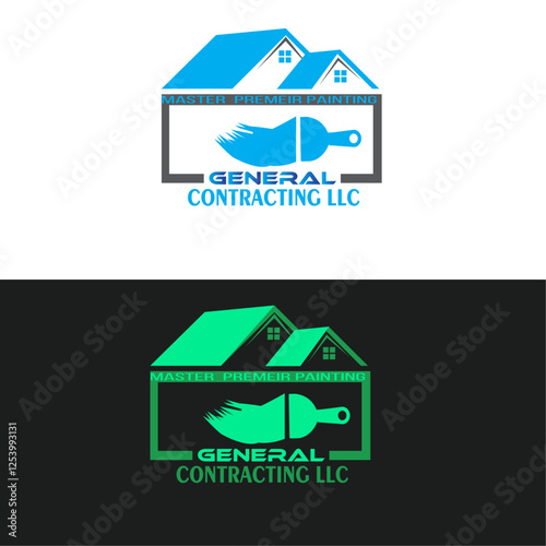 General contrating LLC building construction vector logo concept design 