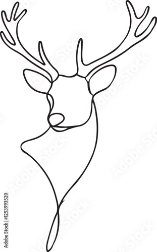 Elegant Line Drawing of Stag Vector Art, Perfect for Nature Lovers photo