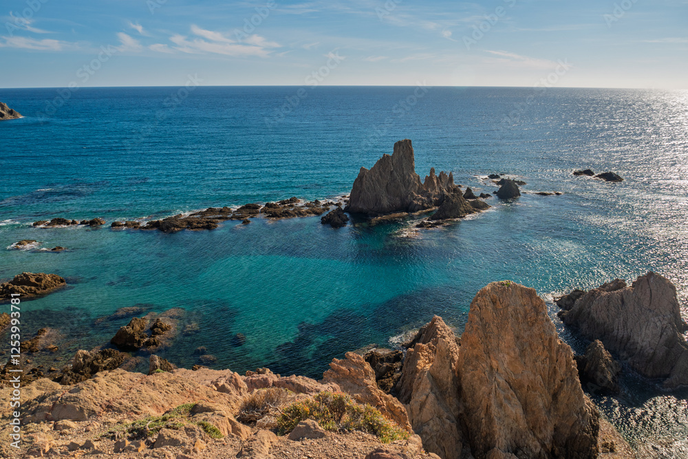 Arrecife de las Sirenas im Naturpark del Cabo de Gata-Nijar, Provinz Almería, Autonome Gemeinschaft Andalusien Arrecife de las Sirenas im Naturpark del Cabo de Gata-Nijar, Provinz Almería, Autonome Gemeinschaft Andalusien