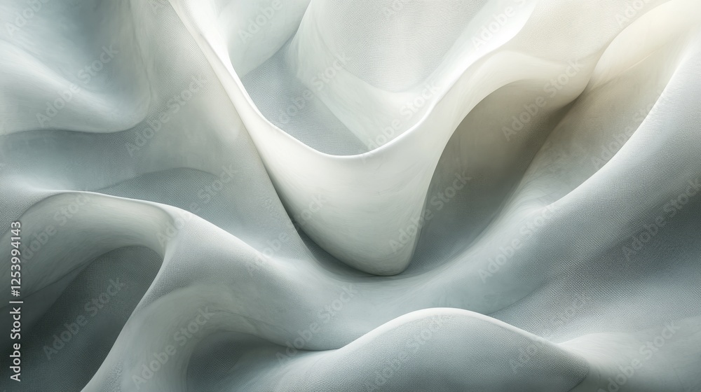Obraz premium Abstract light blue flowing fabric creates a smooth texture