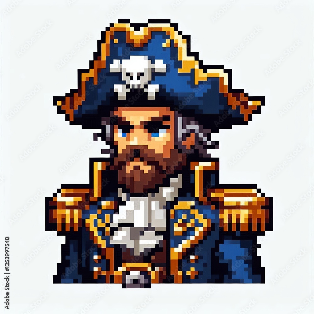 Fototapeta premium Blue-Coated Pirate Commander