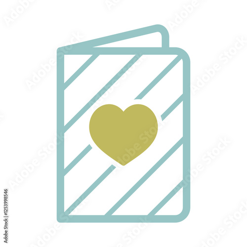 Greeting card with heart vector icon