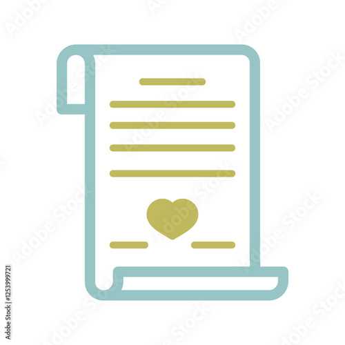 Marriage contract. Wedding certificate vector icon