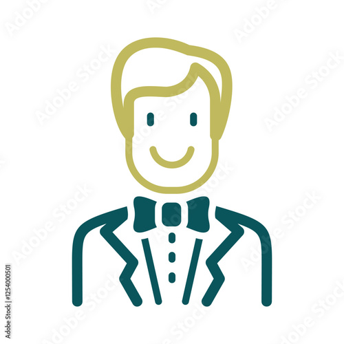 Groom, bridegroom, fiance man in costume icon