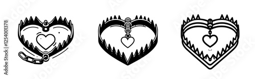 love trap with heart symbol vector