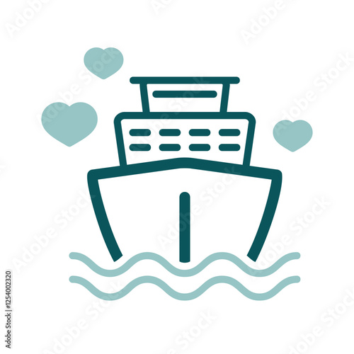 Honeymoon ship cruiser isolated vector icon