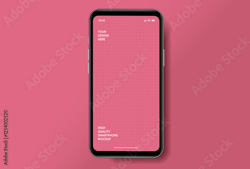 Realistic smartphone mockup. Mobile phone vector with isolated on white background. Device front view. 3D mobile phone with shadow. Realistic, high quality smart phone mockup for ui ux presentation.
