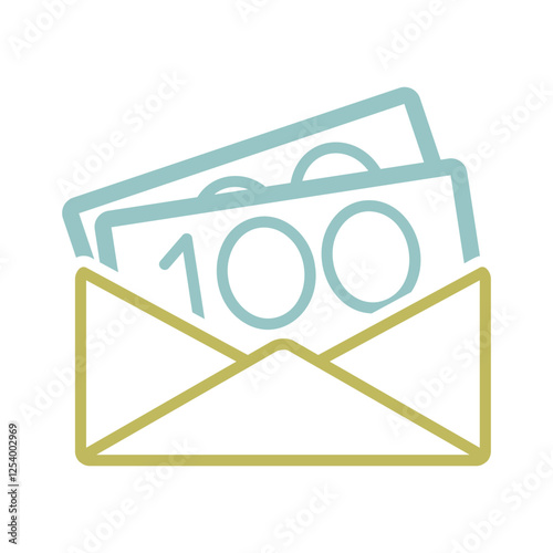 Opened envelope with money isolated vector icon
