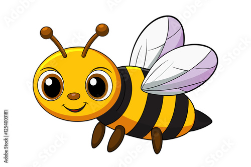 Cute Bee Carrying Bucket of Honey, Lovely Flying Insect Character vector cartoon illustration isolated on white background