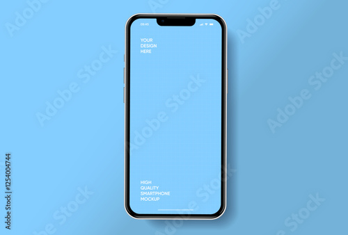 Realistic smartphone mockup. Mobile phone vector with isolated on white background. Device front view. 3D mobile phone with shadow. Realistic, high quality smart phone mockup for ui ux presentation.