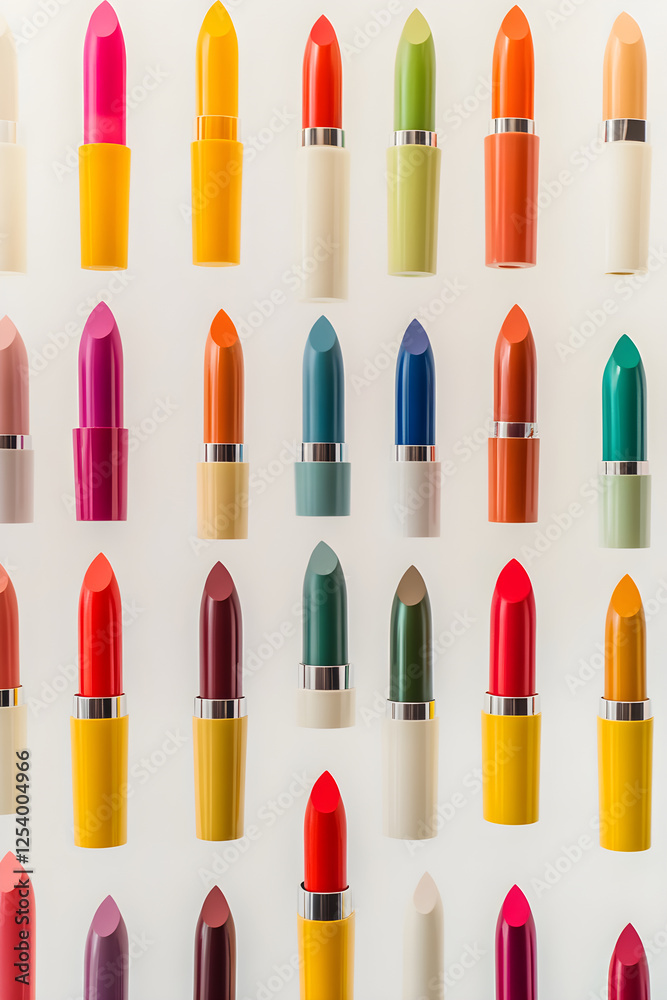 Vibrant Array: A Spectacular Display of Lipstick Colors Symbolizing Beauty and Empowerment