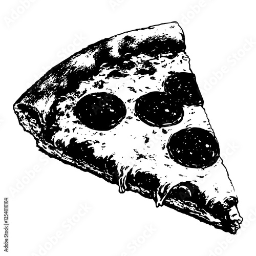 pepperoni pizza slice vector illustration
