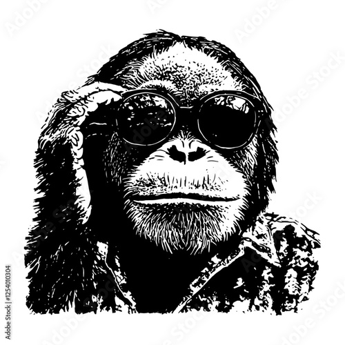 Cool Chimp Shades Vector