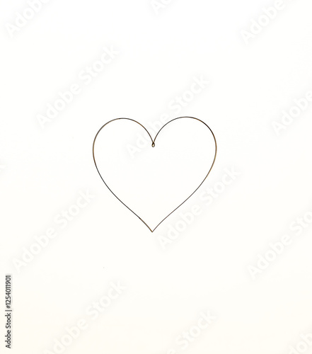 Elegant Thin Line Heart with a Neutral Background