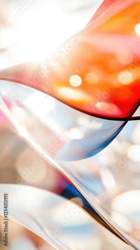 Vibrant abstract shapes merge, reflecting light and showcasing the essence of pharmaceutical innovation and creativity