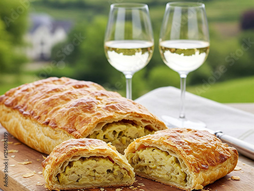 Rieslingspaschtéit is a savory pastry tart filled with a creamy mixture of Riesling wine, onions, and spices. It is a popular dish in Luxembourg and is often served as an appetizer or snack.