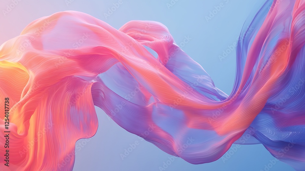 Fototapeta premium Stylized flowing geometric lines illustrating team collaboration in real-time