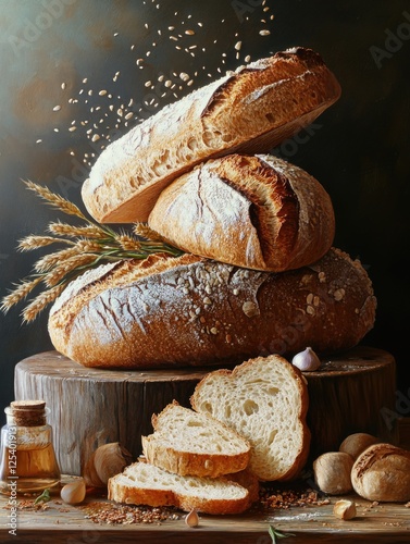 Bread on Wooden Table