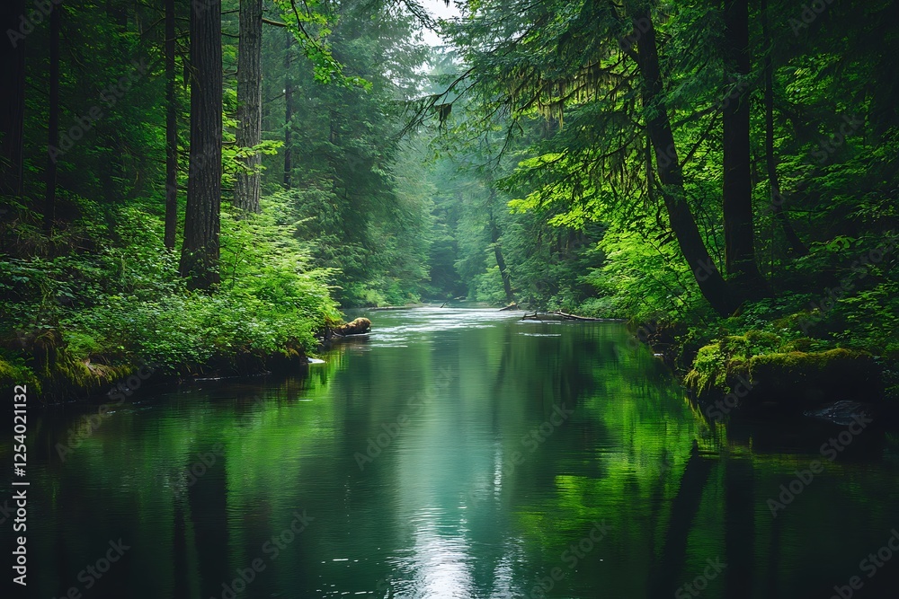 Fototapeta premium Earth Day with forests, wildlife, and rivers